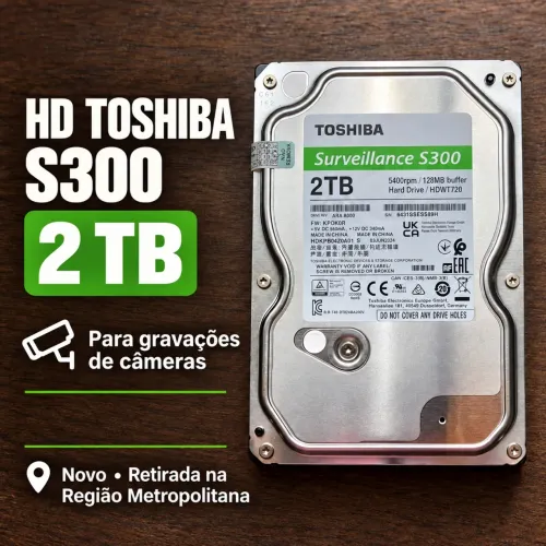 HD Toshiba S300 2TB novo para câmeras e DVR/NVR
