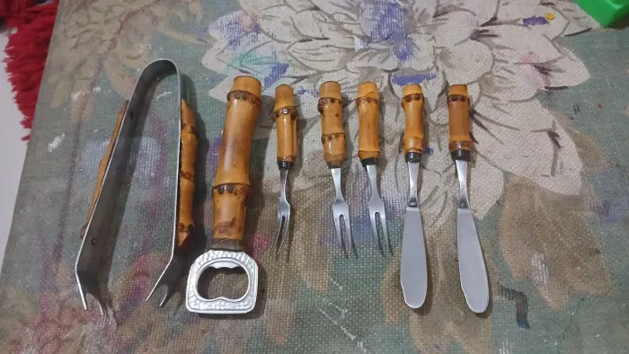 Kit de acessórios para petiscos bambu