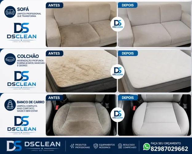 Limpeza de Sofá, Colchão e Banco de Carro - Profissional | Resultado Impecável