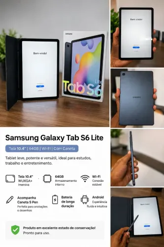 Samsung Galaxy Tab S6 Lite 64GB Wi-Fi + Caneta S Pen + Capa | Excelente Estado