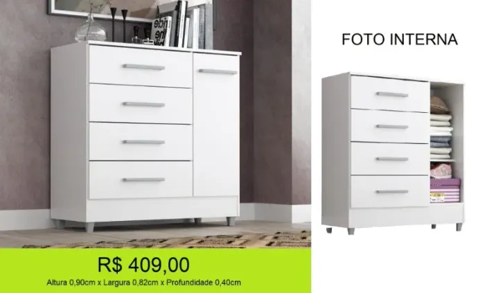 COMODA COM SAPATEIRA - DISPONIVEL EM 2 CORES = FRETE FIXO 29,00