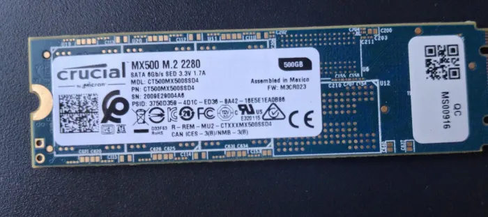 Ssd Crucial mx500 500gb m.2 2280 sata