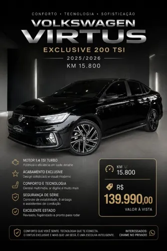 Volkswagen Virtus Exclusive 250tsi 1.4 Flex 16V AUT 2026