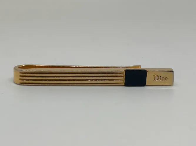 prendedor de gravata dior dourado vintage