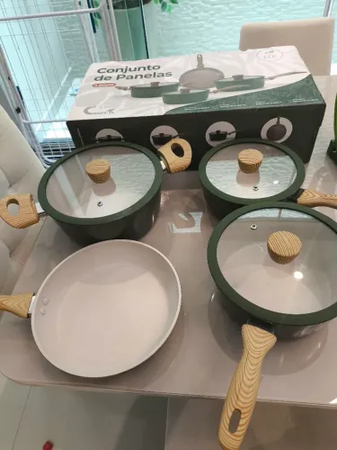 Jogo de Panelas Cerâmica indução 4 peças Verde