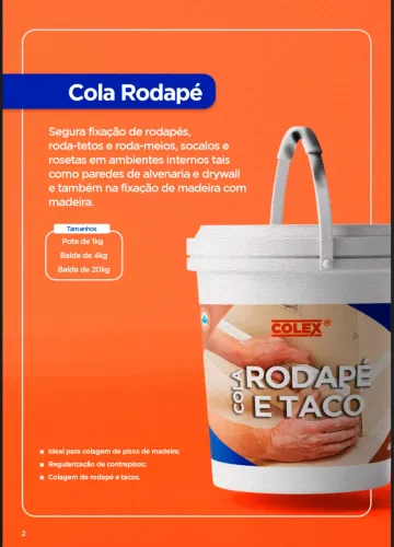 Cola de rodapé e Taco Colex