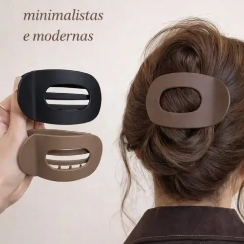 piranha oval fosca para cabelo pregadeira