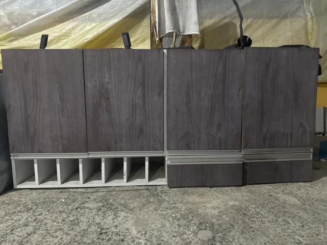 Armário Modular MDF Amadeirado madeira naval 