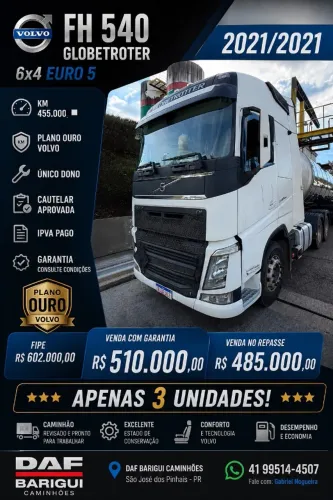 FH 540 GLOBETROTTER 6X4 EURO 5 2021/2021
