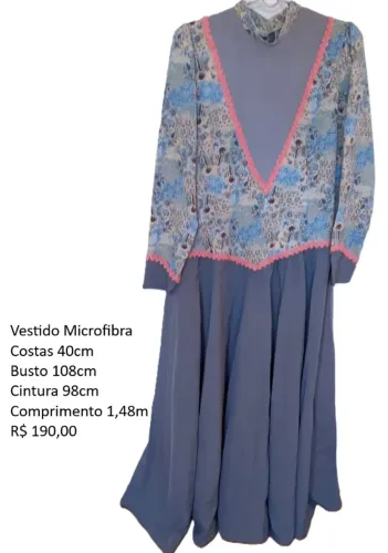 Vestido de prenda microfibra cinza com estampa