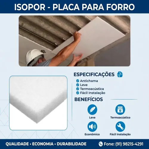 PLACA DE ISOPOR ANTICHAMA PARA FORRO