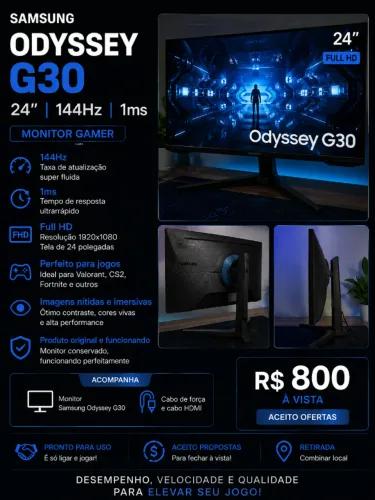 Samsung Odyssey G3 24" 144Hz 1ms - Monitor Gamer
