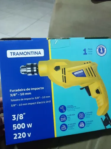 FURADEIRA DE IMPACTO TRAMONTINA 500W - REVERSÍVEL<br>