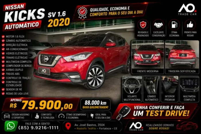 Nissan Kicks SV 1.6 16V Flexstar 5P Aut. 2020