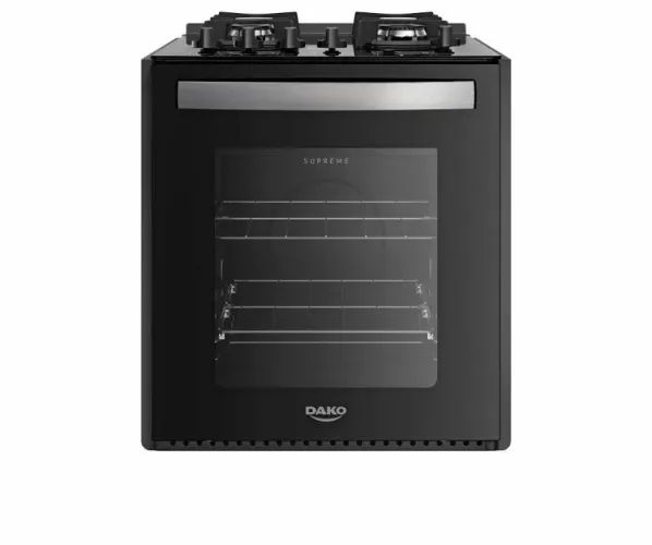  Fogão de Embutir Dako 4 Bocas Turbo Glass Superautomático Mesa Vidro - Preto - Bivolt