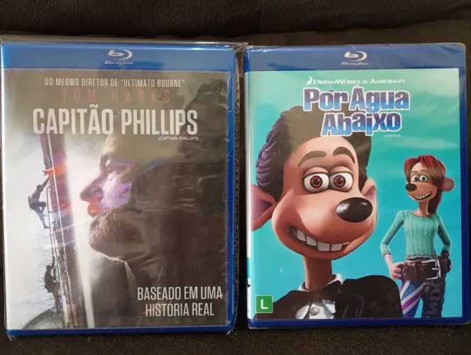 Filmes Blu-ray (Capitão Philips e Por Água Abaixo) Blu-ray originais