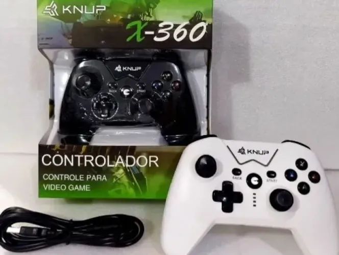 Controle Xbox 360 Com Fio  Joystick PC (Aceita Headset)