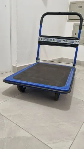 Carrinho Carga Plataforma 150Kg 4 Rodas Carro Multiuso Base De Ferro Transporte Logistica