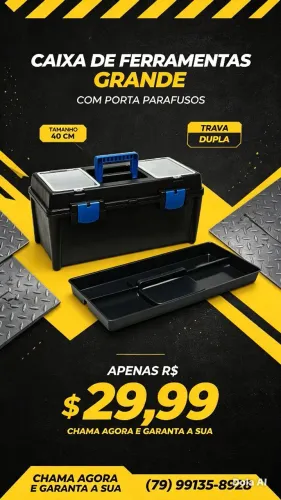 Caixa de ferramentas grande 40 cm seminova