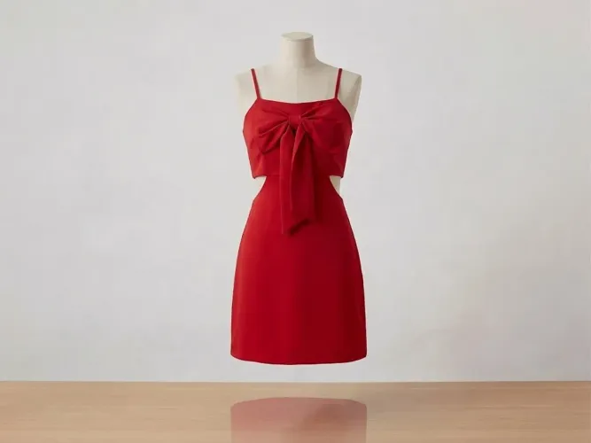 Macacão vermelho com laço
