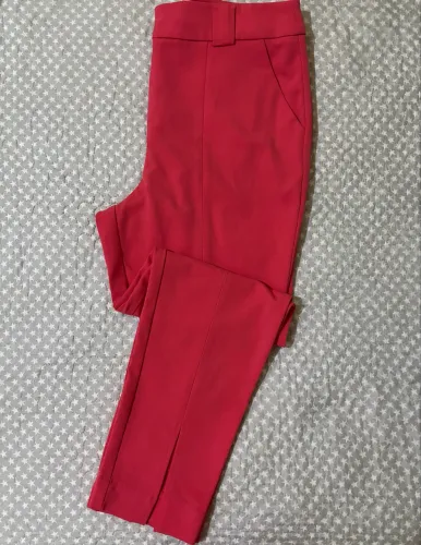 Calça alfaiataria feminina cintura alta Rosa 