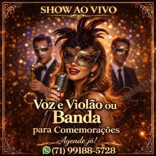 MUSICA AO VIVO, VOZ E VIOLÃO OU BANDA PARA FESTAS E COMEMORAÇÕES