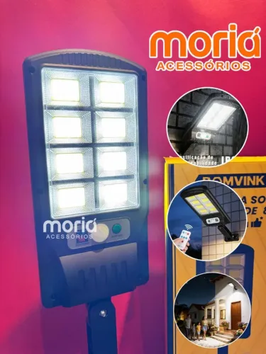 Luminária Solar Poste Rua 8 Led