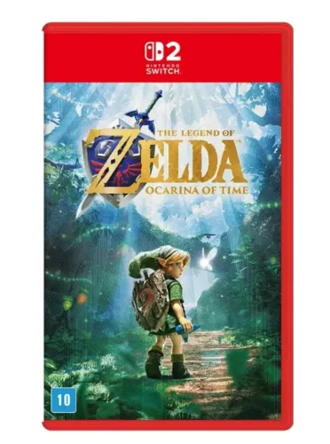 Jogo The Legend of Zelda: Ocarina of Time, Capa Foil, Nintendo Switch 2, Edição Limitada.