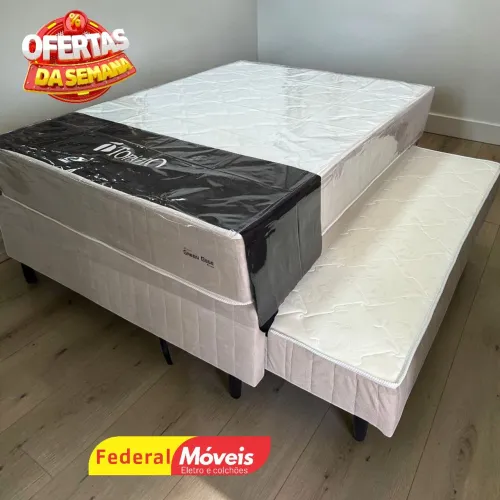 Cama Box com Auxiliar Solteiro Colchão e Base 88x188cm - Solicite Catálogo