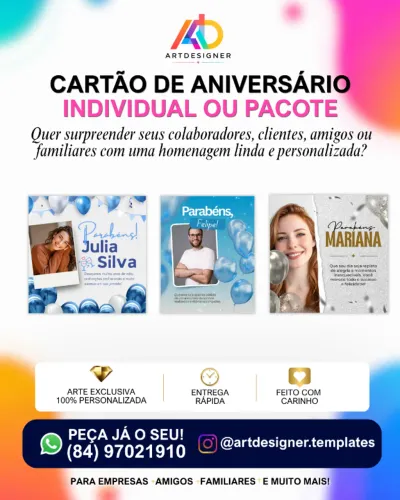 Cartão de Aniversário Personalizado