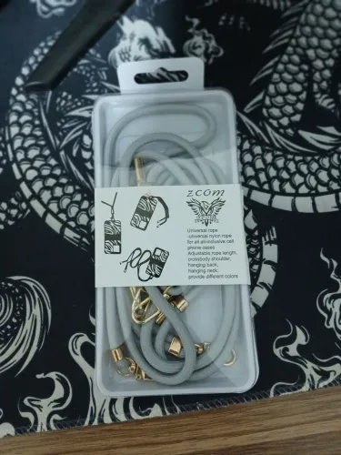 Vende-se Cordão Universal para Celular ZCOM - Cinza e Dourado