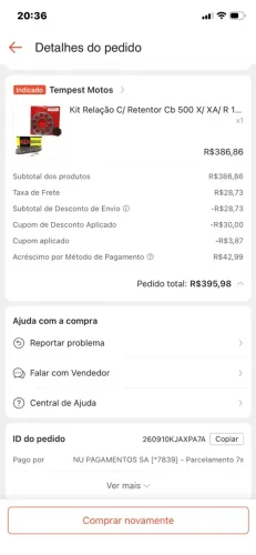 Kit relação cb500f ou x