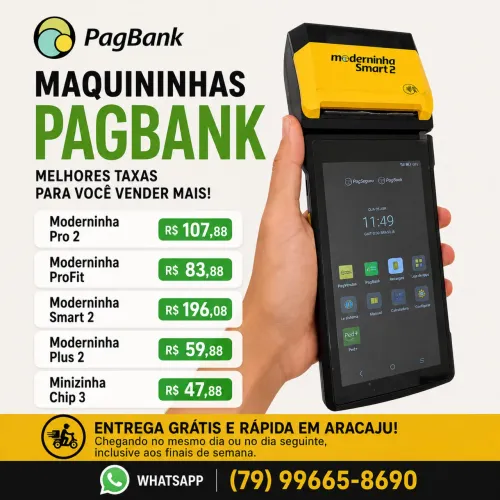 Máquina de Cartão PagBank PagSeguro Moderninha Smart 2