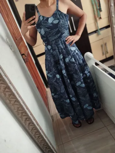 Vestido Azul Longo