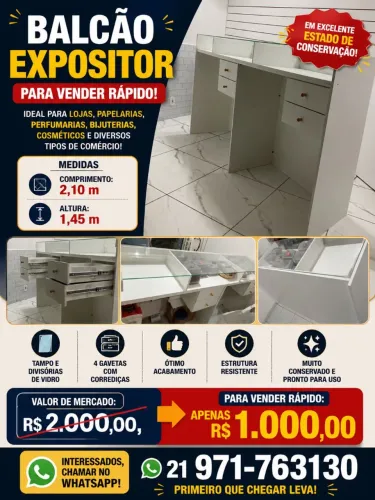 Vendo balcão vitrine multiuso