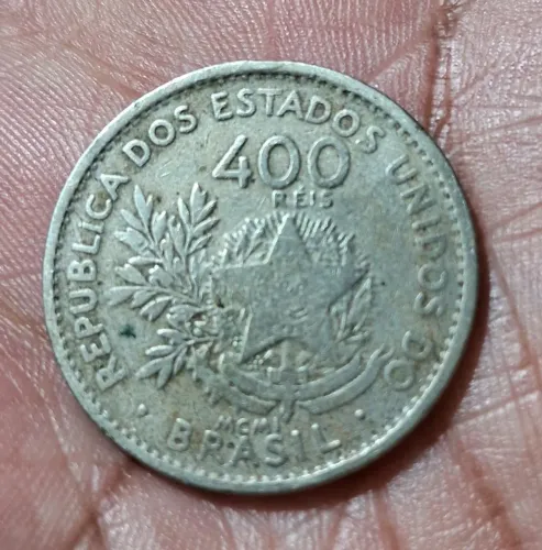 Moeda Antiga de 400 Réis 1901 - República Velha