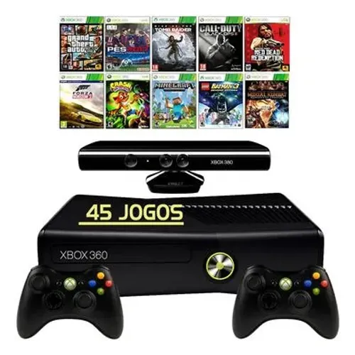 Xbox 360 RGH 250GB + 45 Jogos no HD + Envio OLX Pay
