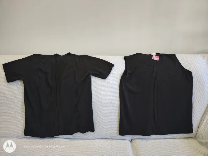 Conjunto Twin Set tamanho GG preto 