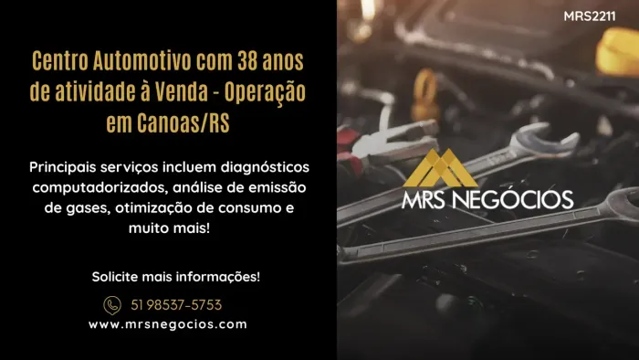 Centro Automotivo com 38 anos de atividade à Venda - Operação em Canoas/RS