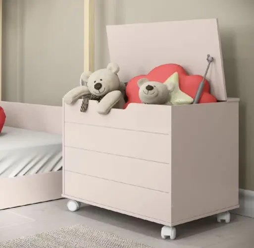 Baú de brinquedos rosa