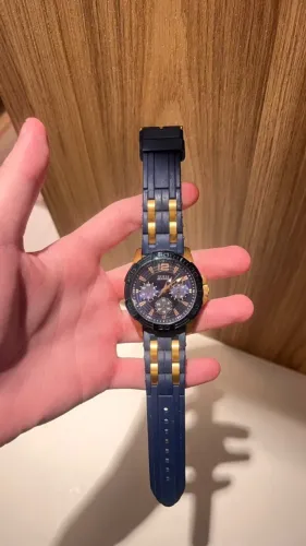 Relógio Guess Azul e Dourado U0366G4