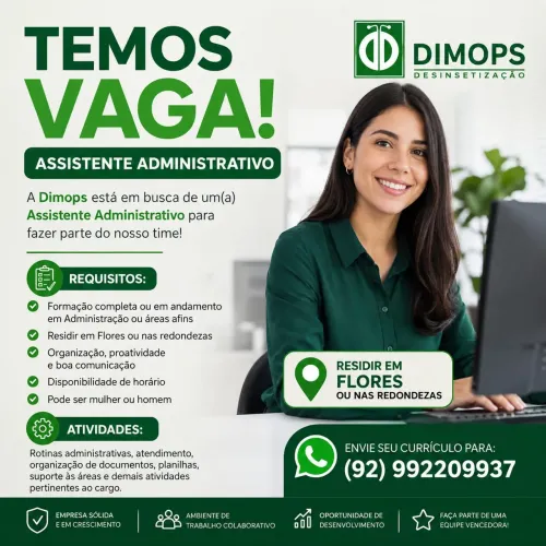 Estamos contratando assistente administrativo