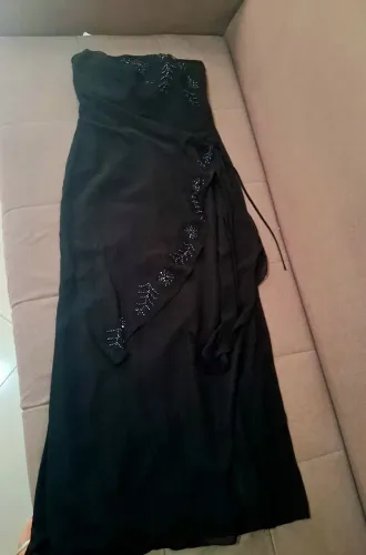 Vestido de festa, longo, de paetês, com forro, tamanho P