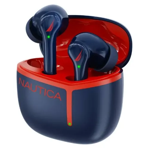 Nautica - Fones estéreo sem fio com estojo de carregamento T670 (Vermelho-Marinho