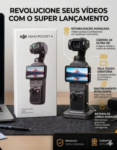 Câmera Dji Osmo Pocket 4 - NOVO