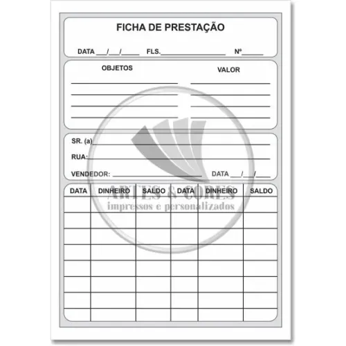 CARTÃO DE PRESTAÇÃO
