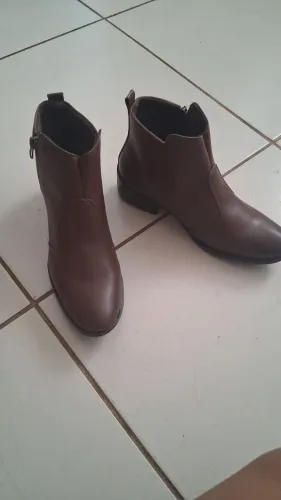 Bota de couro (ankle boot) marrom tam 37
