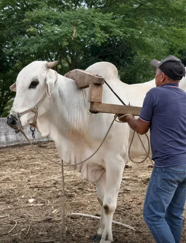 Touro nelore manso de carroça