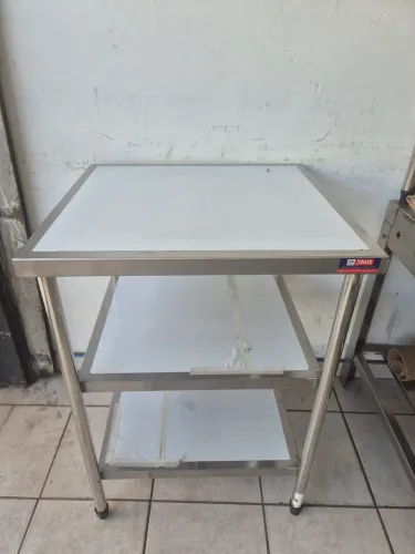 MESA INOX COM PANELEIRO DUPLO