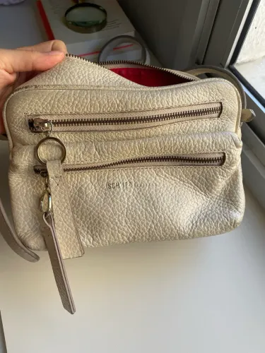 Bolsa schutz bege de couro legitimo